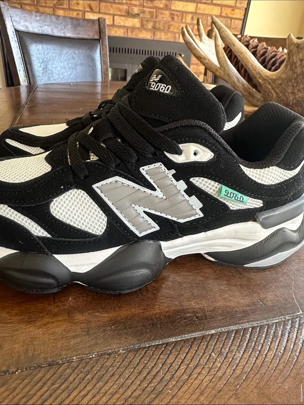 New Balance Black and White Mesh Athletic Sneakers - Picture 5 of 5